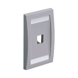 Placa de Pared Vertical Ejecutiva, Salida Para 1 Puerto Mini-Com, Con Espacios Para Etiquetas, Color Blanco Mate