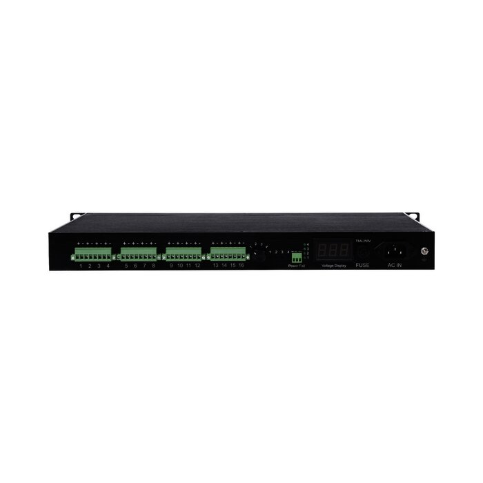 Fuente de alimentación de ALTO RENDIMIENTO de 10 - 14 Vcd 16 Salidas / 2.5A por Salida / Tipo RACK