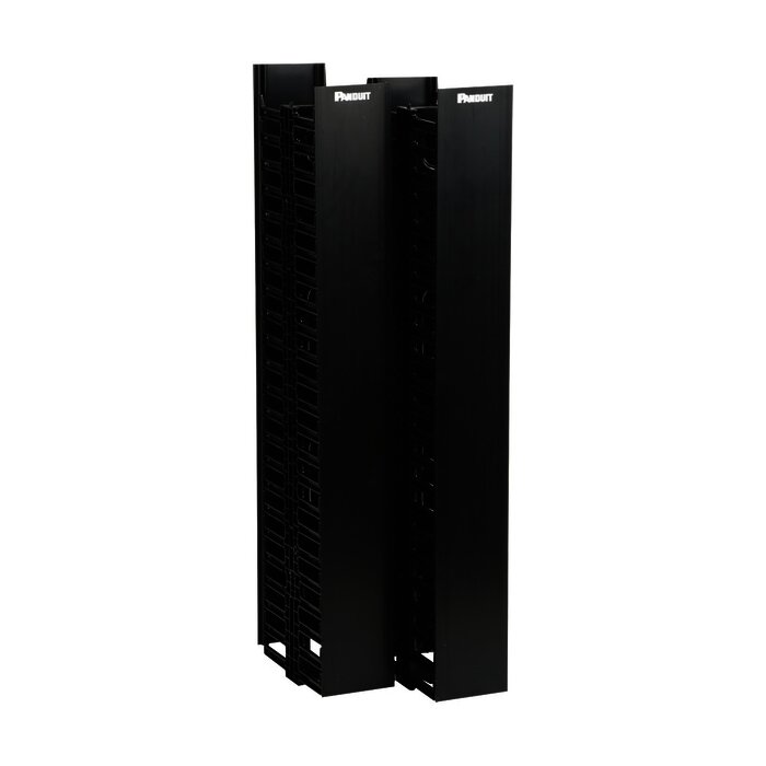 Organizador Vertical Doble NetRunner, para Rack Abierto de 45 Unidades, 125 mm de Ancho, Color Negro