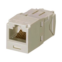 Conector Jack RJ45 Estilo TG, Mini-Com, Categoría 6A, de 8 posiciones y 8 cables, Color Blanco Mate