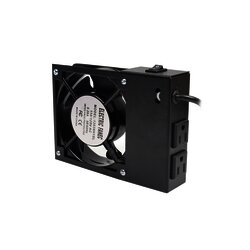 Ventilador 110 Vca con Clavija para Gabinete de Pared con 2 Tomas de Corriente.
