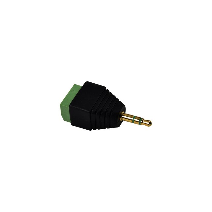 Adaptador para audio y video de 3.5 mm con terminal atornillable
