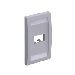Placa de Pared Vertical Ejecutiva, Salida Para 2 Puertos Mini-Com, Con Espacios Para Etiquetas, Color Blanco Mate