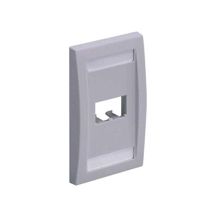 Placa de Pared Vertical Ejecutiva, Salida Para 2 Puertos Mini-Com, Con Espacios Para Etiquetas, Color Blanco Mate