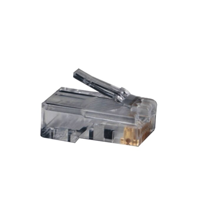 Plug RJ45 Cat5e, Para Cable UTP Calibre 22 a 26 AWG, Chapado en Oro de 50 micras