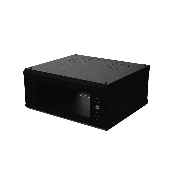 Gabinete para Montaje en Pared, Puerta de Cristal, Cuerpo Fijo con Rack 19" de 4 Unidades