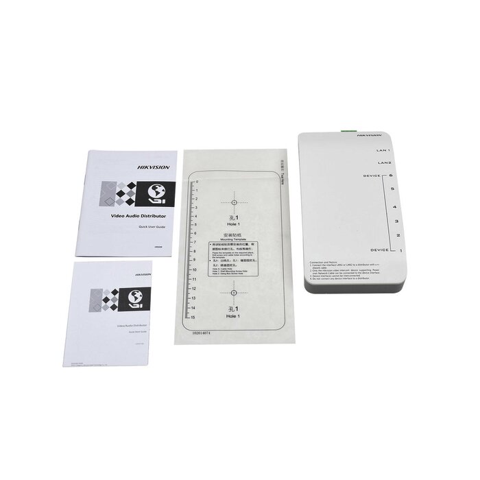 Distribuidor PoE (propietario) de Audio y Vídeo / Soporta Hasta 6 dispositivos / Compatible con Frente de Calle y Monitor IP HIKVISION