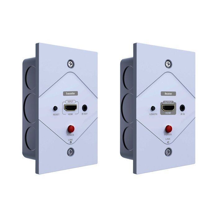 Placa de pared de extensión HDMI sobre Cat6 a 40 metros, con control IR, compatible con HDCP.