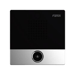 Mini Intercomunicador para hotelería y hospitales, con diseño elegante, PoE, 1 botón, 1 relevador integrado de salida y entrada.