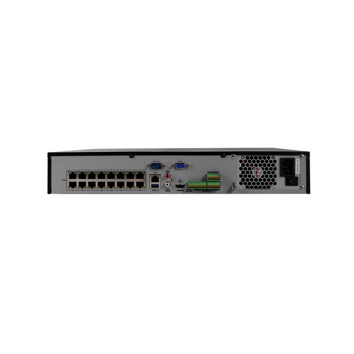 NVR 12 Megapixel (4K) / 32 Canales IP / 16 Puertos PoE+ / Switch PoE 300 mts / HDMI en 4K / Soporta POS