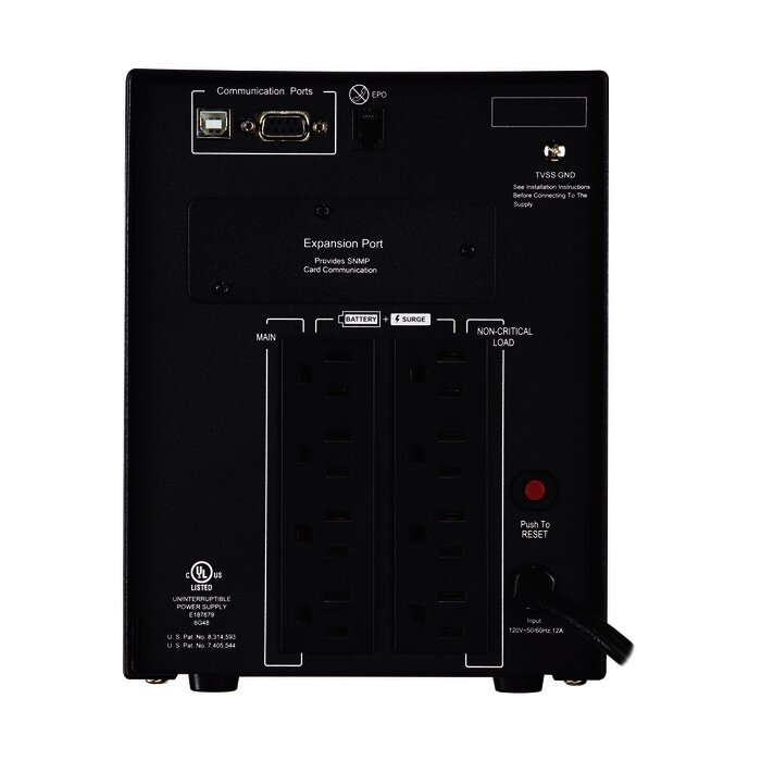 UPS de 1500 VA/1500 W, Topología Línea Interactiva, Entrada 120 Vca NEMA 5-15P, Onda Senoidal Pura, Mini Torre, Con 8 Tomas NEMA 5-15R