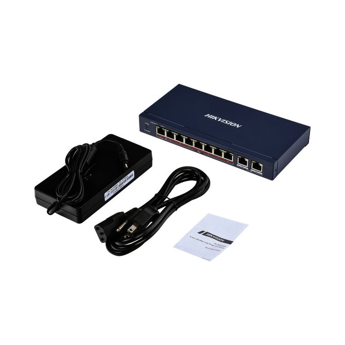 Switch PoE+ / 7 Puertos 100 Mbps 802.3 af/at (30 W) + 1 Puerto 100 Mbps HiPoE (60 W) / 2 Puertos Uplink Gigabit / 250 Metros PoE Larga Distancia