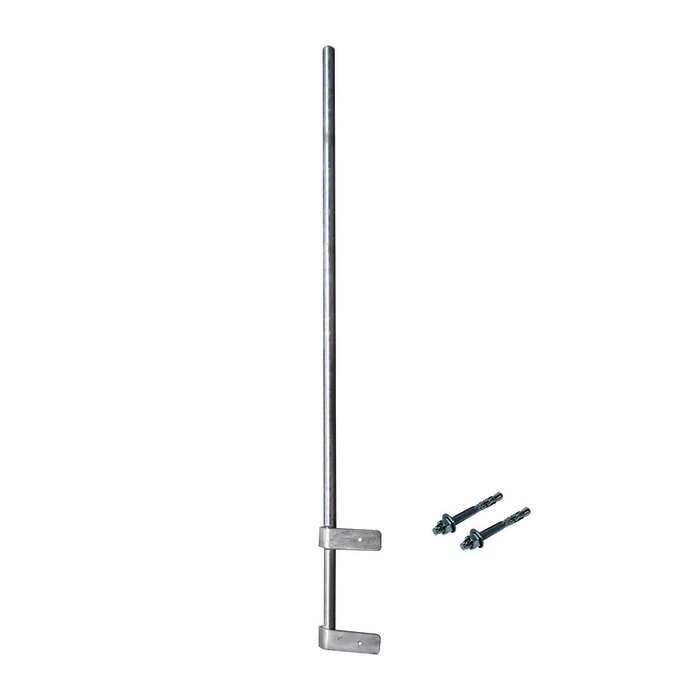 Mástil Liviano de Pared de 1.5 m (Diam. 1-1/4") con Cejas de Fijación Soldadas, ¡No se gira! Incluye Taquetes para instalación.