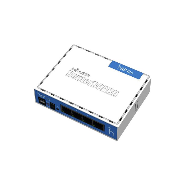 (hAP Lite classic) 4 Puertos Fast Ethernet y Wi-Fi 2.4 GHz 802.11 b/g/n