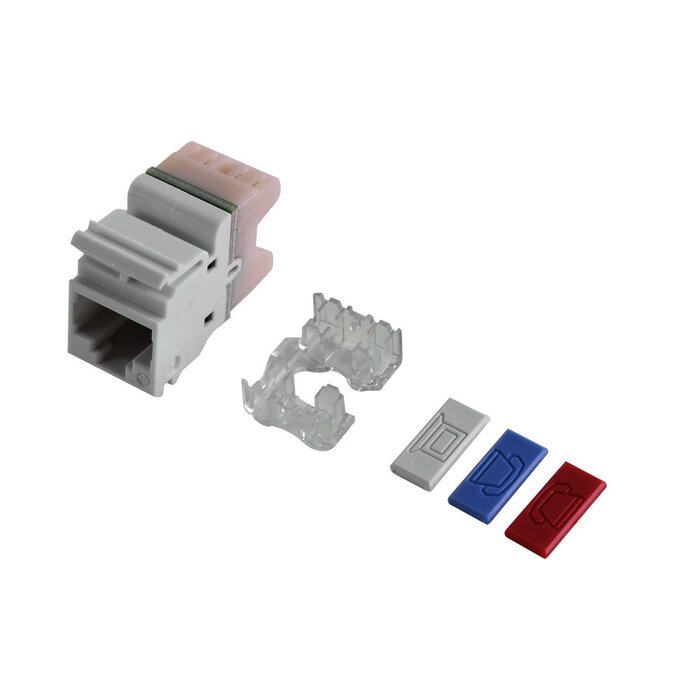 Jack MAX UTP Categoría 6, Estilo 110, Montaje Angulado, Color Blanco