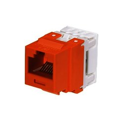 Conector Jack Estilo 110 (de Impacto), Tipo Keystone, Categoría 6, de 8 posiciones y 8 cables, Color Naranja