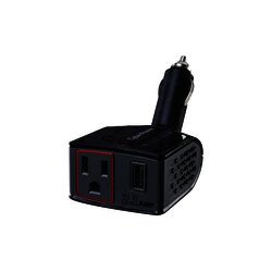 Inversor Portátil de 150 Watts, 12 Vcd de Entrada y 120 Vac de Salida, Con 1 Contacto NEMA 5-15R y 1 Puerto USB 2.1Amp, Giro de 180 Grados
