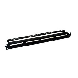 Patch panel UTP de 24 puertos Cat6, 19in, con barra para organizar cable