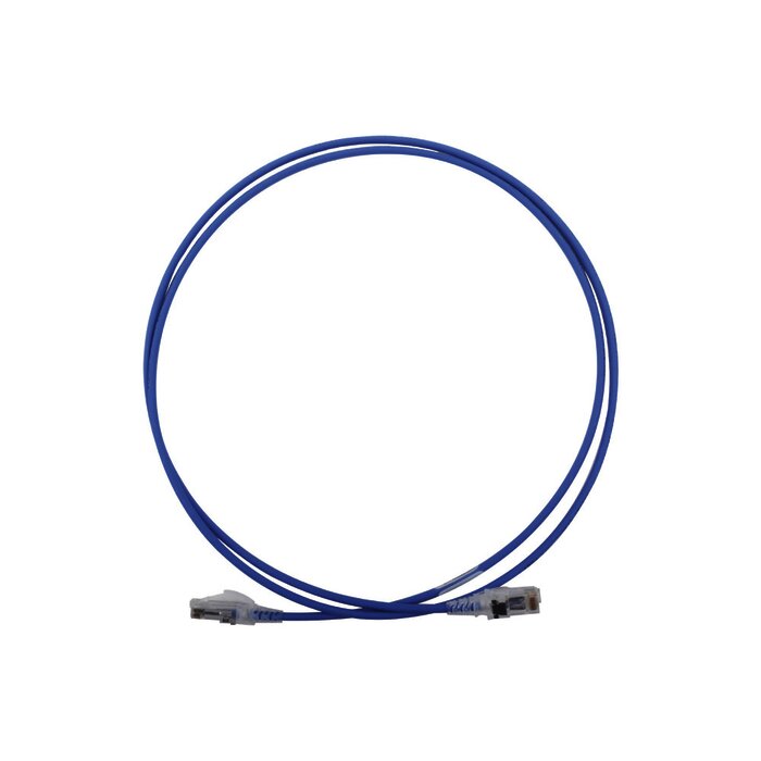 Patch Cord MC6 Modular Cat6 UTP, CM/LS0H, 5ft, Color Azul, Diámetro Reducido (28AWG)