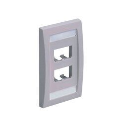 Placa de Pared Vertical Ejecutiva, Salida Para 4 Puertos Mini-Com, Con Espacios Para Etiquetas, Color Blanco