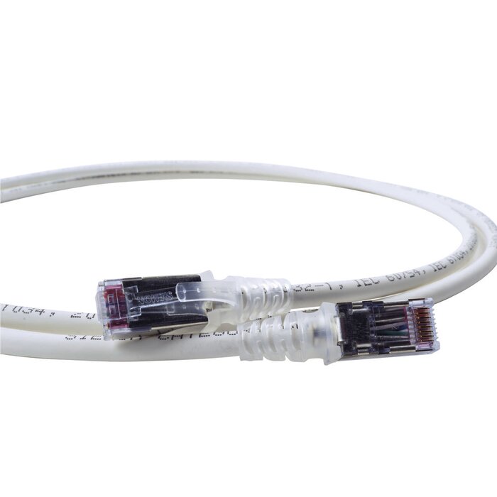 Patch Cord "Skinny" Cat6A Blindado S/FTP, 5ft, Diámetro Reducido 28 AWG, Color Blanco