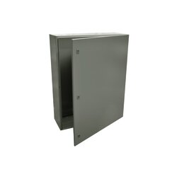 Gabinete de Acero IP66 Uso en Intemperie (800 x 1000 x 300 mm) con Placa Trasera Interior y Compuerta Inferior Atornillable (Incluye Chapa y Llave).