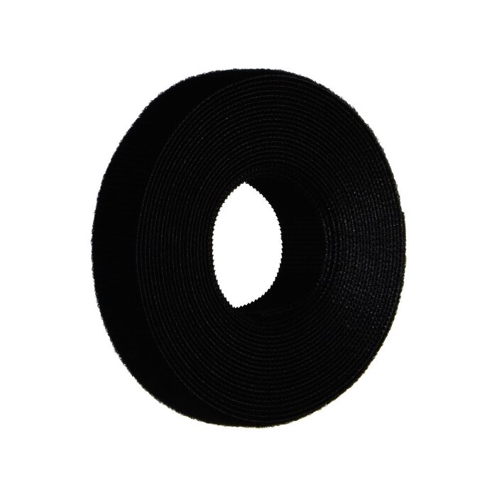 Rollo de Cinta de Contacto, de 15 Pies (4.5m) de Largo, 19.1 mm de Ancho, Color Negro