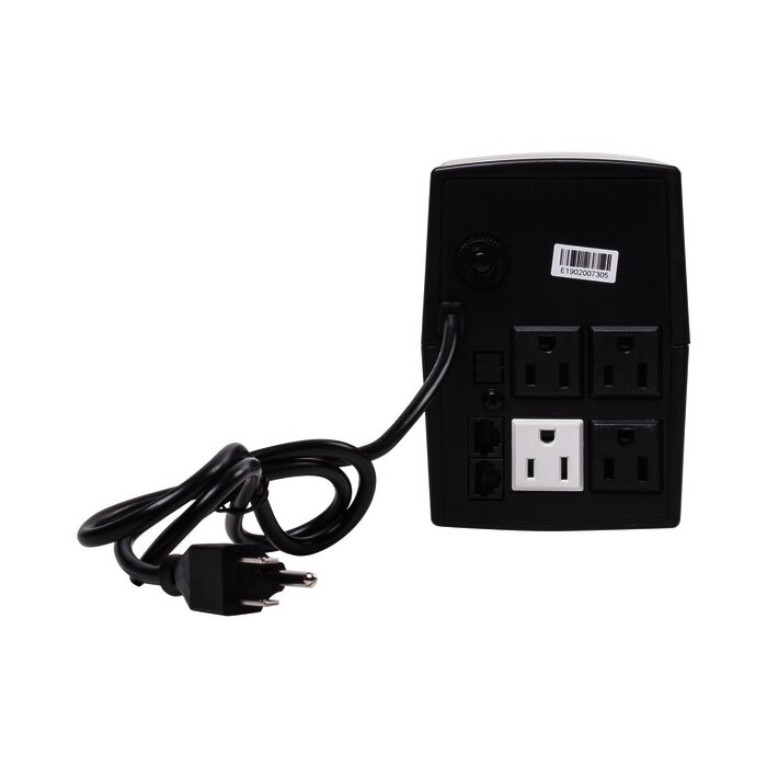 UPS de 850VA/510W / Topología Línea Interactiva / Entrada y Salida 120 Vca / Regulador de Voltaje AVR 80-150 Vca / Clavija NEMA 5-15P / 4 Tomas NEMA 5-15R