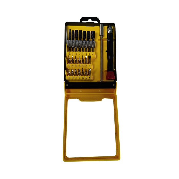 Juego de 31 Destornilladores de Precisión (puntas) con Mango y Extensor.