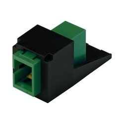 Módulo Acoplador SC/APC Simplex, para Fibra Óptica Monomodo OS1/OS2, Tipo Mini-Com, Color Negro