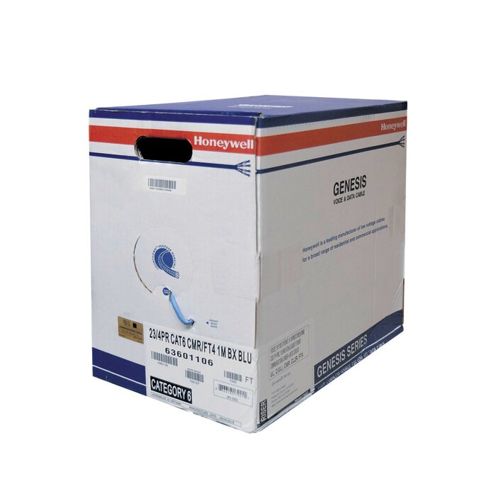 Bobina de cable de 305 metros, UTP Cat6 Riser, de color Azul, UL, CMR, probado a 350 Mhz, para aplicaciones de CCTV / redes de datos/ IP megapixel / control rs485