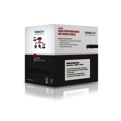 Bobina de cable de 305 m, Cat5e , FTP, blindado, para intemperie, color negro, UL, para aplicaciones en CCTV, redes de datos.