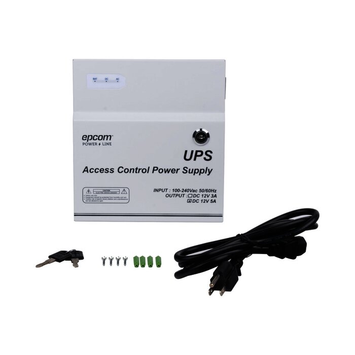 Fuente de alimentación de 1 salida 12 Vcd 5 A / Compatible con batería de respaldo y temporizador integrado / Voltaje de entrada 110 a 246VAC