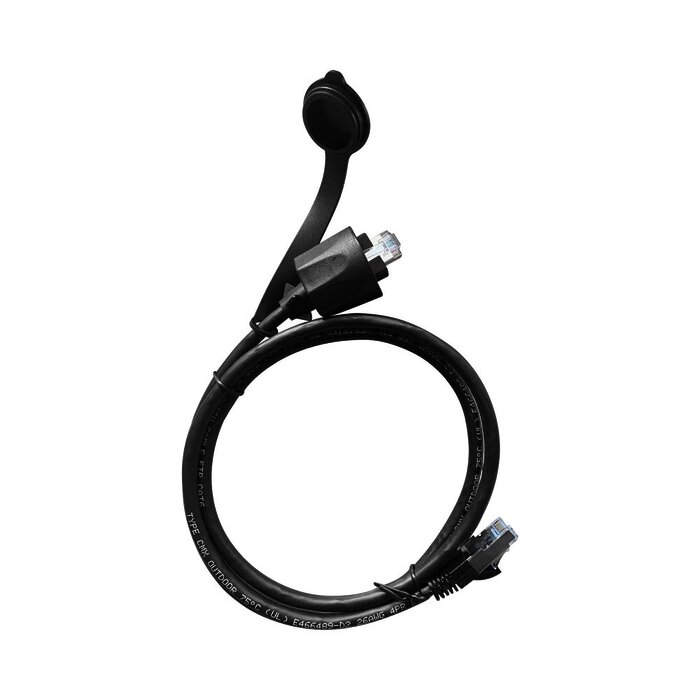 Cable de Parcheo Industrial Cat6 Blindado (FTP) con protección contra agua (IP67) en un extremo, 1 metro