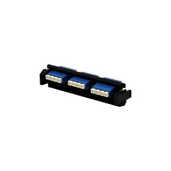 Placa acopladora de Fibra Óptica Quick-Pack, Con 6 Conectores LC/UPC Duplex (12 Fibras), Para Fibra Monomodo, Azul