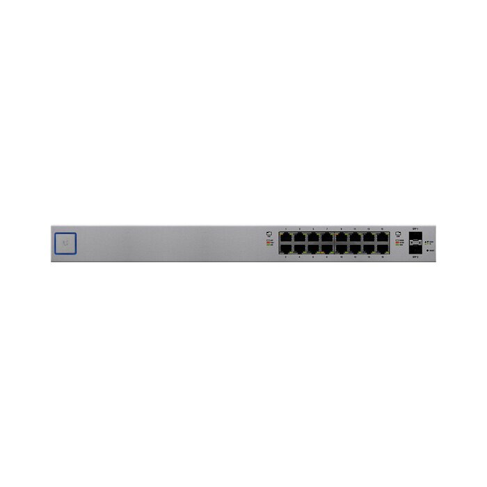 Switch UniFi administrable de 18 puertos (16 Gibabit PoE+ 802.3at/af y pasivo 24V + 2 SFP) 150 Watts