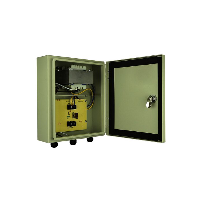 Fuente de poder profesional para Domos PTZ de 24 Vca@ 7A, para exterior; voltaje de entrada de 127 Vca.