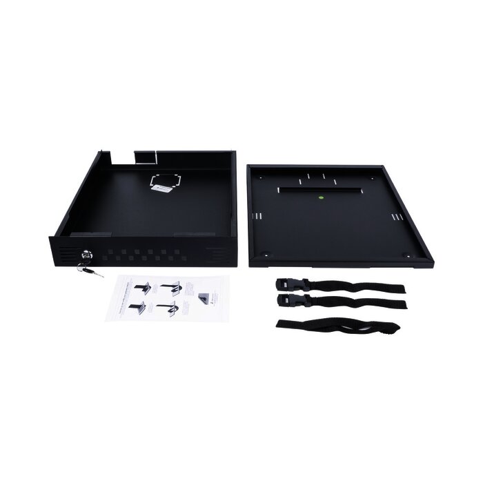 Gabinete de Escritorio para Resguardo de DVR/NVR de Dimensión Máxima: 315 x 62 x 288 mm. (Ancho x Alto x Prof.)
