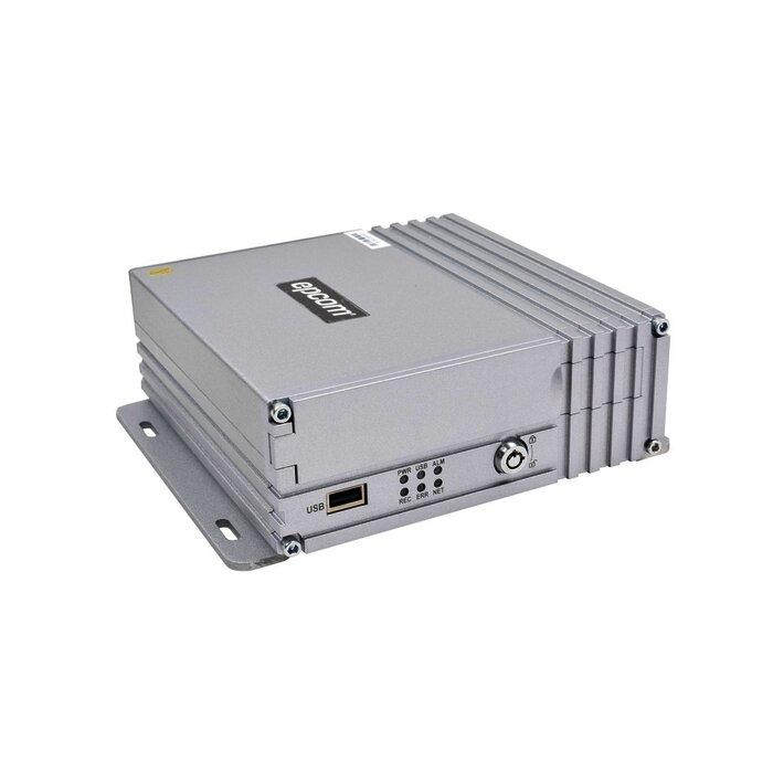 Vídeo Grabador Móvil AHD, incluye módulos de 3G, GPS y WIFI. Soporta 4 canales hasta 2MP, sistema de almacenamiento mediante HDD de 2.5"