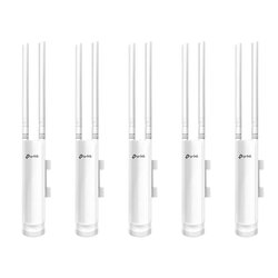 Kit de 5 Puntos de acceso WiFi Omada doble banda 802.11ac Wave 2 para MESH en exterior, MU-MIMO, MIMO 2X2, hasta 1200 Mbps, soporta hasta 100 clientes.