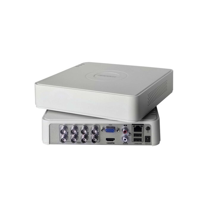 DVR 8 Canales 1080p Lite / 8 Canales TURBOHD + 2 Canales IP / 1 Bahía de Disco Duro / H.264+ / 1 Canal de Audio / Salida de vídeo Full HD