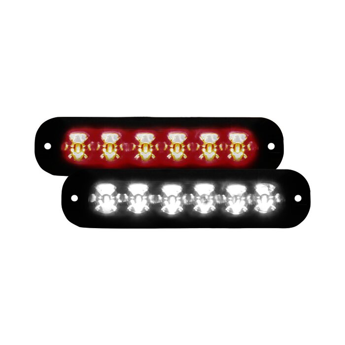 Luz Auxiliar Serie X3705, 6 LEDs Ultra Brillantes, multicolor Rojo / Claro