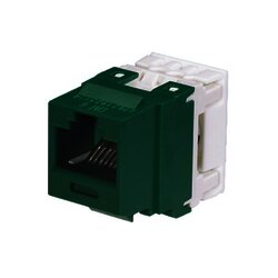 Conector Jack Estilo 110 (de Impacto), Tipo Keystone, Categoría 6, de 8 posiciones y 8 cables, Color Verde