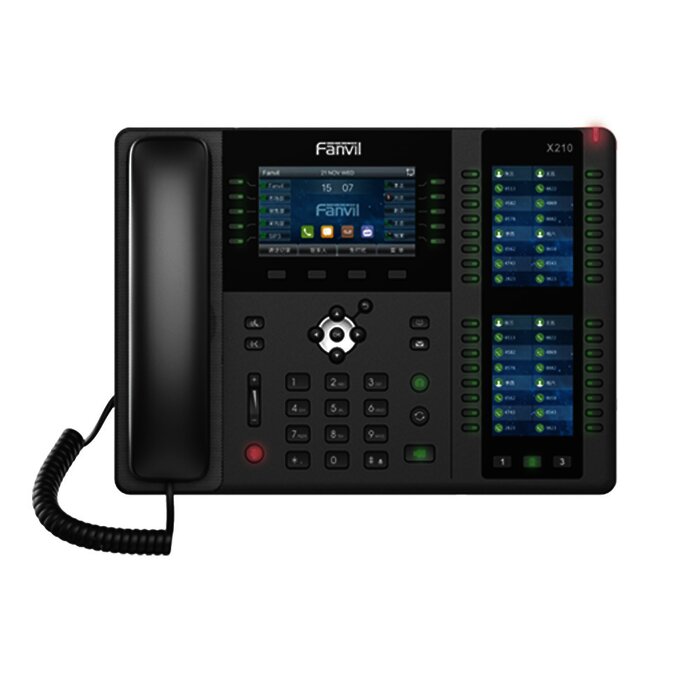 Teléfono empresarial IP hasta 20 lineas SIP, 106 botones DSS, con Bluetooth integrado para diademas, puertos Gigabit, soporta recepción video, PoE